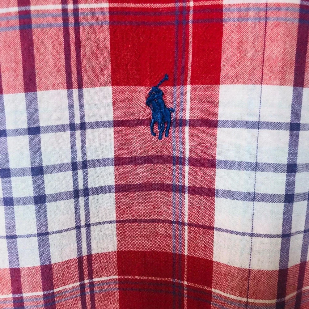 Ralph Lauren Plaid Shirt Mens L Button Down Cotton India Preppy‎ Casual Pony